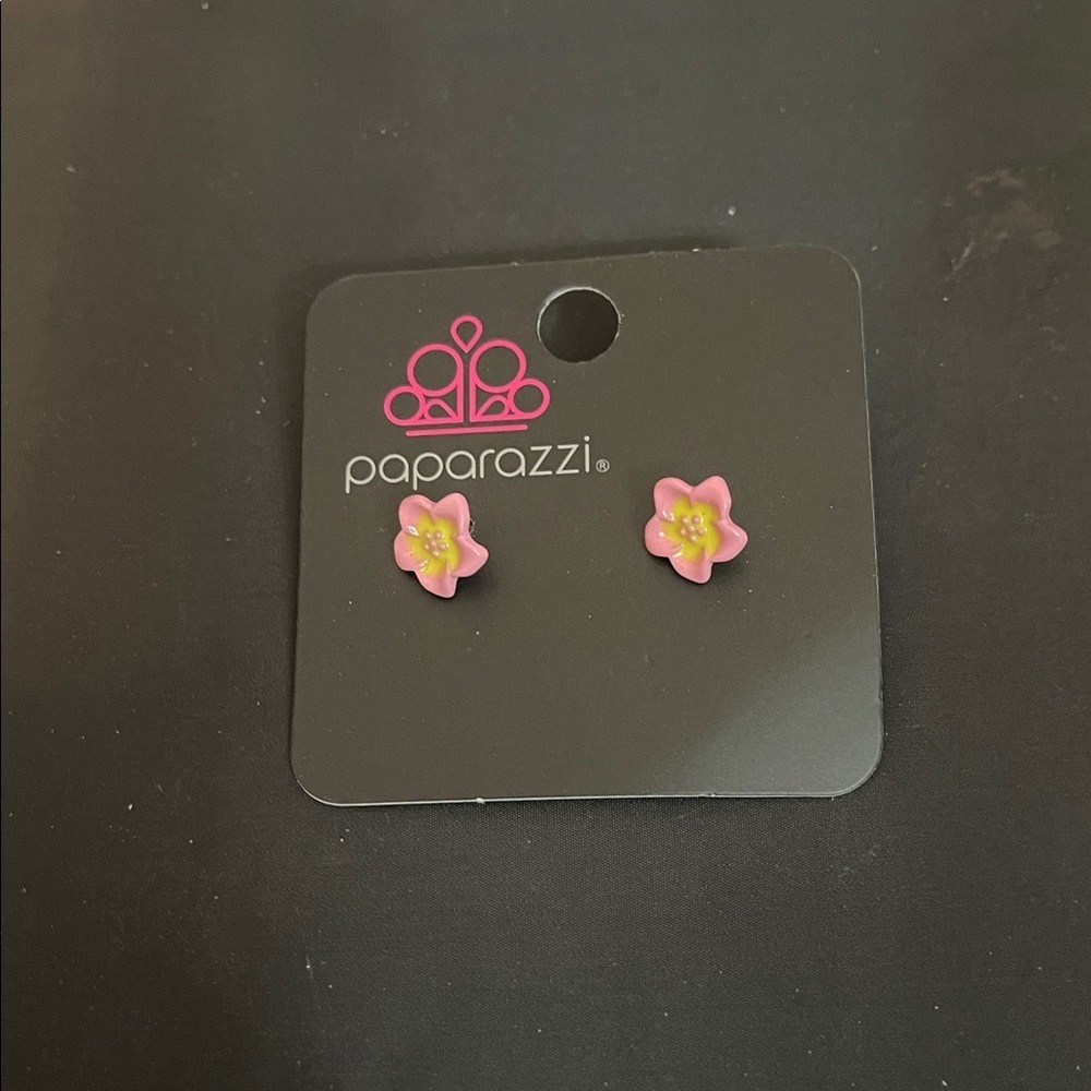 Paparazzi Pink Blossom Kids Earrings